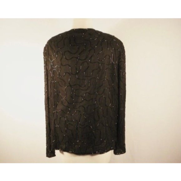 JMD black sequins bead evening formal jacket M/L - Picture 3 of 9